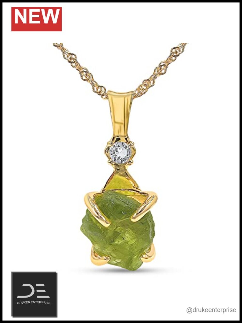 Genuine Raw Crystal Clear Quartz Pendant Chain Necklace Gift